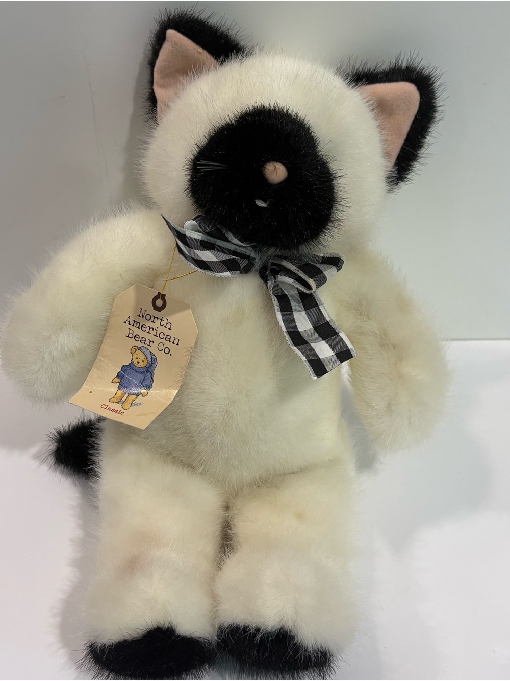 North American Bear Co Gingham Gang Cat #3487 Vintage 1998 12” NWT